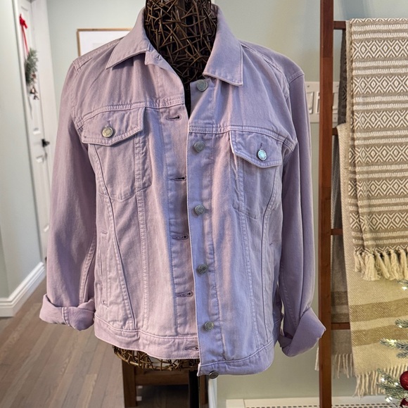 GAP Jackets & Blazers - Lavender Crop Gap Denim Jacket L